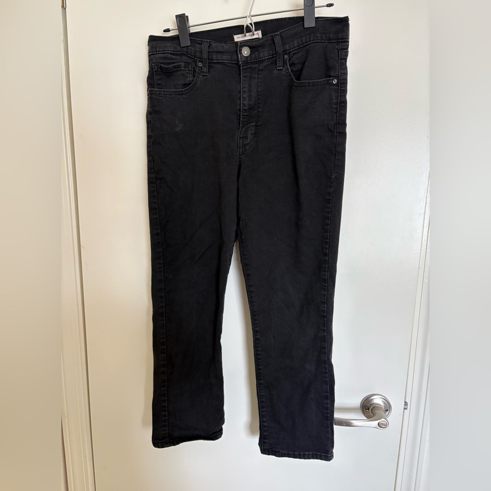 Levi's Women's 724 High-Rise Straight Crop Jeans - Black - 31"